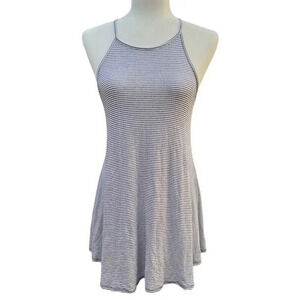 Amante Black White Stripe Trapeze Swing Tunic‎ Top Stretch Cotton Blend Size M‌